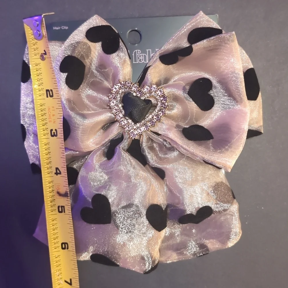 NWT Heart Bow Hair Clip Coquette Romantic Valentine Accessory